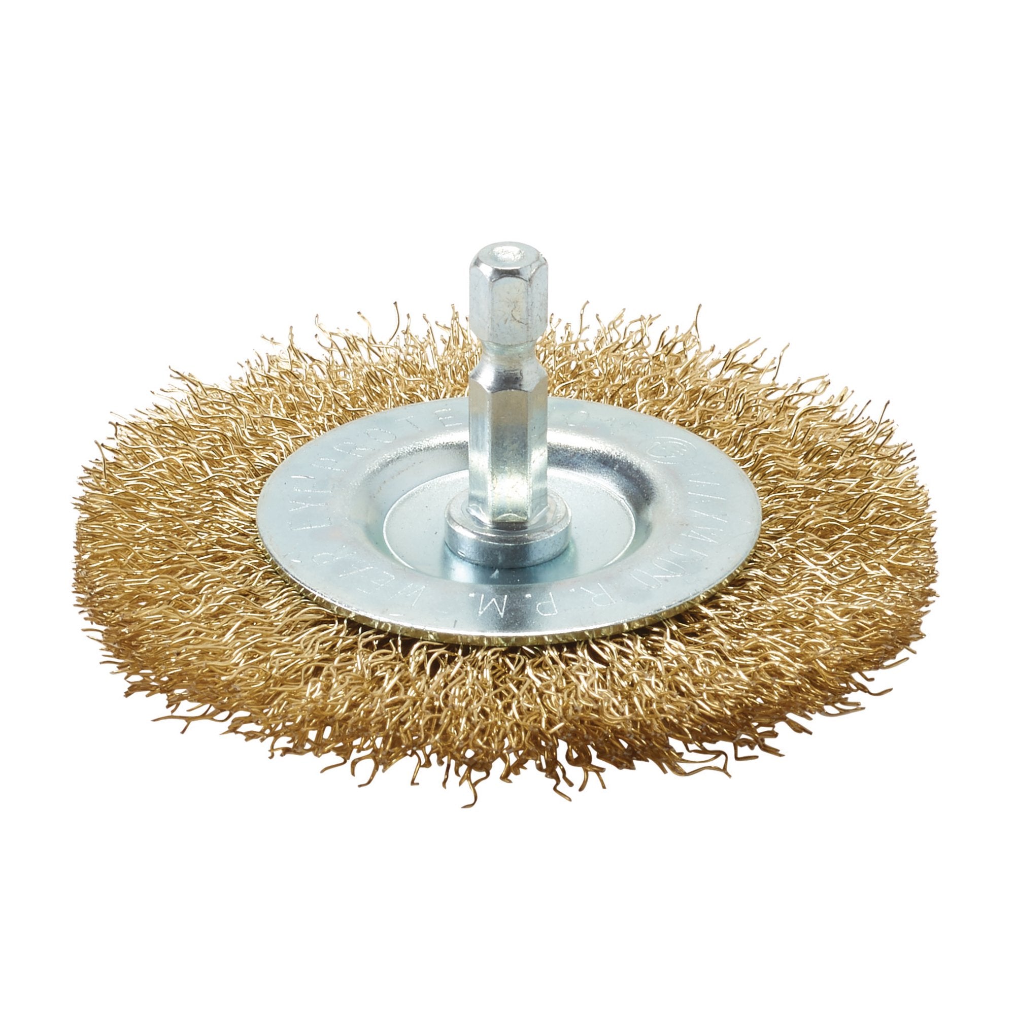 Brassed-Steel-Crimped-Wire-Wheel-Brush,-75mm